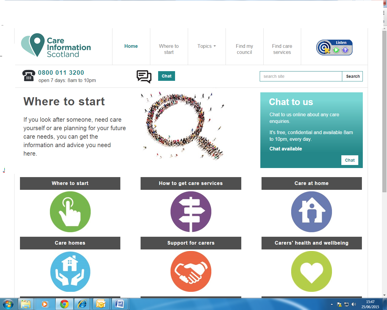 Redesign of Care Information Scotland Service Voluntary Action